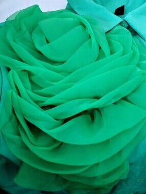 NEW Green Statement Rosette Blouse Size 1XL